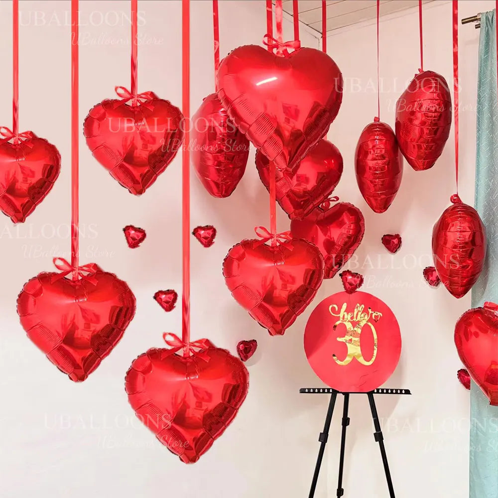 Hanging Heart Balloons for Wedding Engagement Birthday Valentines Day Decor